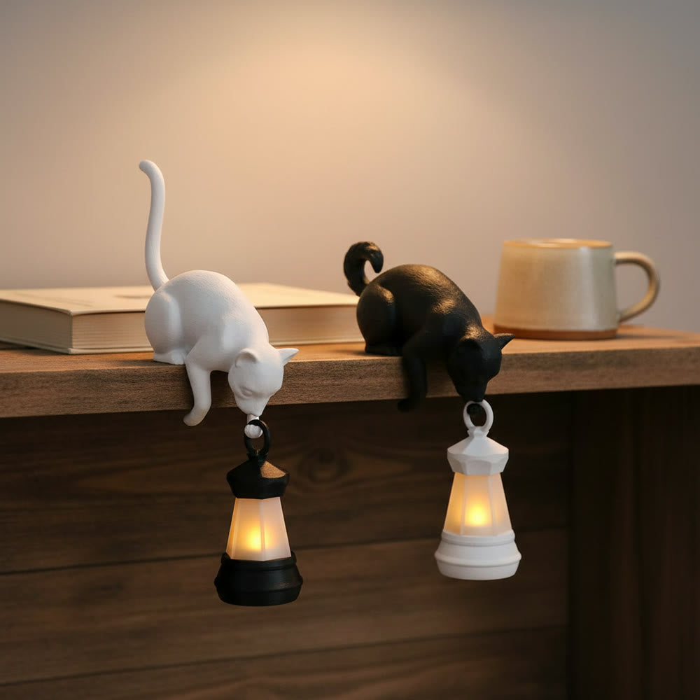 Close-up of PawGlow dog and cat with glowing lanterns